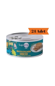 Supreme Cat Kıyılmış Ördekli ve Somonlu Yetişkin Kedi Konservesi 24 x 85 G Supreme Cat Kıyılmış Ördekli ve Somonlu Yetişkin Kedi Konservesi 24 x 85 G