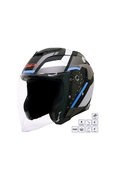 Gp Kompozit Mks009-gwb Şeffaf Vizörlü Motosiklet Yarım Kask Çok Renkli Gp Kompozit Mks009-gwb Şeffaf Vizörlü Motosiklet Yarım Kask Çok Renkli