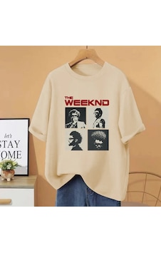 Flood Of Style Saat Sonra Hafta İçi Albüm Grafik T Shirt Erkek Kadın Vintage Hip Hop Streetwear Boy Kısa Kol Bej Flood Of Style Saat Sonra Hafta İçi Albüm Grafik T Shirt Erkek Kadın Vintage Hip Hop Streetwear Boy Kısa Kol Bej