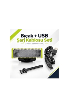 Philips Oneblade Qp1424 Qp2724 Qp2734 Qp2824 Qp2834 Uyumlu Yedek Bıçak Ve Usb Şarj Kablosu Seti Philips Oneblade Qp1424 Qp2724 Qp2734 Qp2824 Qp2834 Uyumlu Yedek Bıçak Ve Usb Şarj Kablosu Seti