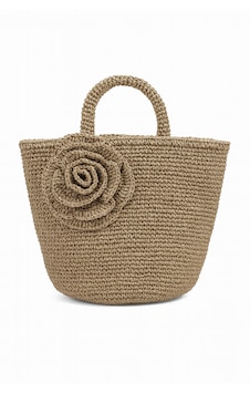 Buva Rosy Mini City Bag- Kağıt İp El Çantası Kahve - Kum - Taba Buva Rosy Mini City Bag- Kağıt İp El Çantası Kahve - Kum - Taba