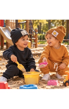 Hukids Unisex Fitilli 3'lü Bebek/çocuk Takımı Vizon