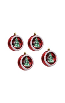 3 Adet Kırmızı Yuvarlak Noel Ağacı Süsü - Çam Ağaç Desenli Plastik Parlak Dekoratif Yılbaşı Seti Diğer 3 Adet Kırmızı Yuvarlak Noel Ağacı Süsü - Çam Ağaç Desenli Plastik Parlak Dekoratif Yılbaşı Seti Diğer