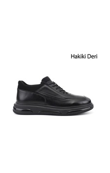 Gönderir Erkek Siyah Hakiki Deri Bağcıklı Ayakkabı Ddma71201421