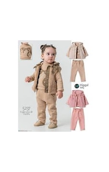 Hippil Baby Hippıl Peluş Yelekli Kız 6-18 Aylık Üçlü Takım-5239672 - Kahverengi Kahverengi