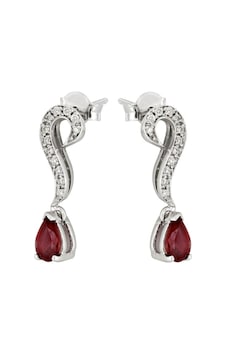 0,09 Ct Pırlantalı Yakut Küpe 0,09 Ct Pırlantalı Yakut Küpe