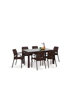 Rattan Camlı Lüx Kahve Masa Takımı 90x150 Dikdörtgen Masa+6 Sandalye Bahçe Balkon Teras Kahve Rattan Camlı Lüx Kahve Masa Takımı 90x150 Dikdörtgen Masa+6 Sandalye Bahçe Balkon Teras Kahve