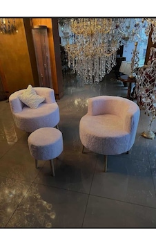 Çay Seti İkili Koltuk Ve Puf Takımı 3'lü Takım Berjer Puf Peluş Çay Seti İkili Koltuk Ve Puf Takımı 3'lü Takım Berjer Puf Peluş