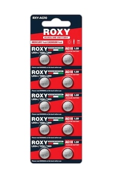 Roxy Rxy-ag10 1.5 Volt Lr54/1130/189/389 Alkalin Düğme Pil Roxy Rxy-ag10 1.5 Volt Lr54/1130/189/389 Alkalin Düğme Pil