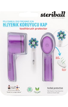 Steriball Pilli Veya Şarjlı Diş Fırçaları İçin Hijyenik Diş Fırçası Kabı - Mor