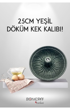 25 Cm Döküm Desenli Kek Kalıbı Yeşil