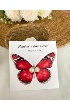 Kişiye Özel İsimli Kelebek Tasarım Kart İnci Küpe Nikah & Kına Hediyesi - 25 Adet Kişiye Özel İsimli Kelebek Tasarım Kart İnci Küpe Nikah & Kına Hediyesi - 25 Adet