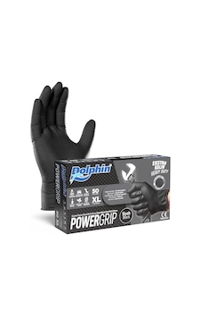 Dolphin Nitril Powergrip Ekstra Kalın Elmas Dokulu Eldiven Siyah Xl Büyük Boy - 50'li Paket Dolphin Nitril Powergrip Ekstra Kalın Elmas Dokulu Eldiven Siyah Xl Büyük Boy - 50'li Paket