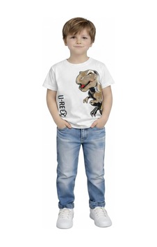 Yale Kids 3-8 Yaş Erkek Çocuk %95 Pamuklu Tişört Beyaz