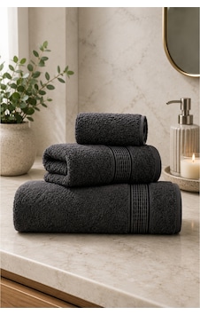 Ezgi 3'lü Havlu Seti 70x140 Banyo Havlusu + 50x90 Baş Havlusu + 30x50 Mutfak Havlusu, Yumuşak Dokulu, Yüksek Su Emici Antrasit Gri Ezgi 3'lü Havlu Seti 70x140 Banyo Havlusu + 50x90 Baş Havlusu + 30x50 Mutfak Havlusu, Yumuşak Dokulu, Yüksek Su Emici Antrasit Gri