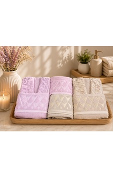 Royam Cotton Paris Jakarlı Pamuklu 6 Parça Aile Bornoz Seti Bej Royam Cotton Paris Jakarlı Pamuklu 6 Parça Aile Bornoz Seti Bej