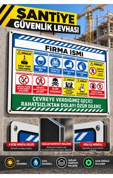 70x100 Cm Şantiye Güvenlik Levhası İş Güvenliği Uyarı Panosu 4 Mm Alüminyum Kompozit Zemin 70x100 Cm Şantiye Güvenlik Levhası İş Güvenliği Uyarı Panosu 4 Mm Alüminyum Kompozit Zemin