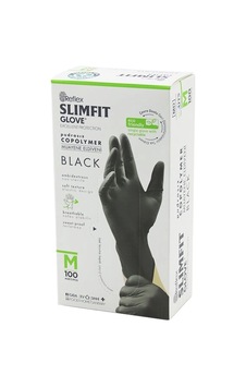 Reflex Slimfit Glove Kod-032 M Siyah Pudrasız Muayene Eldiven 100lü Bx40 Reflex Slimfit Glove Kod-032 M Siyah Pudrasız Muayene Eldiven 100lü Bx40