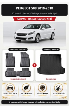 Peugeot 508 2010-2018 Araca Özel 3d Paspas Bagaj Havuzu Set Ses Sistemsiz Siyah Peugeot 508 2010-2018 Araca Özel 3d Paspas Bagaj Havuzu Set Ses Sistemsiz Siyah