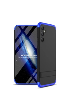 Galaxy Uyumlu A54 Kılıf Zore Kamera Korumalı Dikey Standlı Ays Kapak Siyah-Mavi