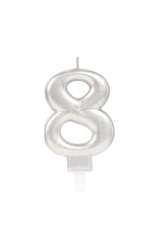 8 Rakam Mum Gümüş Renk Çr 8 Rakam Mum Gümüş Renk Çr