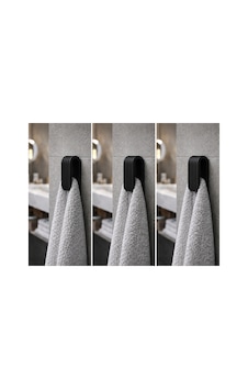 3lü Havlu Askılığı 3d Baskı Banyo Düzenleyici Şık Ve Pratik Siyah