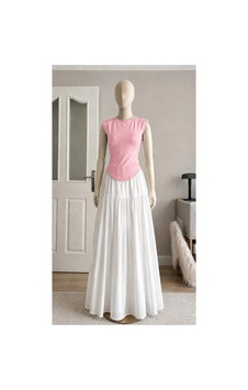 Moda Banuş Pembe Modal Kumaş Kısa Kol Önü Uzun Body Pembe Pembe Moda Banuş Pembe Modal Kumaş Kısa Kol Önü Uzun Body Pembe Pembe