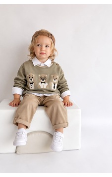 Minigimin Cicileri Ayıcık Detaylı Triko Kazaklı Erkek Bebek 3 Lü Takım - Yeşil Minigimin Cicileri Ayıcık Detaylı Triko Kazaklı Erkek Bebek 3 Lü Takım - Yeşil