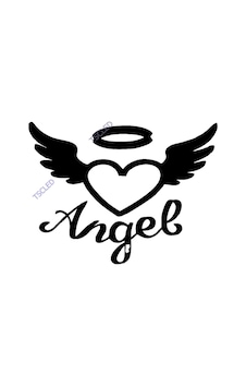 Angel Melek Kalp Kanat Sticker 17Cm Angel Melek Kalp Kanat Sticker 17Cm
