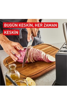 Tefal Eversharp Entegre Bileyici Standlı Şef Bıçağı - 16,5 Cm Siyah Tefal Eversharp Entegre Bileyici Standlı Şef Bıçağı - 16,5 Cm Siyah