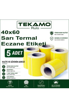 40x60 Sarı Termal Eczane Etiketi 500 Sarım 5 Adet Diğer 40x60 Sarı Termal Eczane Etiketi 500 Sarım 5 Adet Diğer