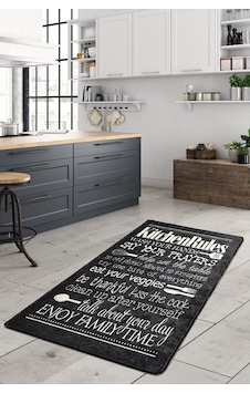 Kıtchen Sıyah Djt 100X200 Cm Dekoratif Halı Kıtchen Sıyah Djt 100X200 Cm Dekoratif Halı