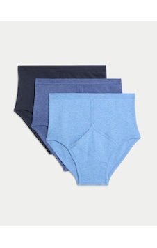 Marks & Spencer Saf Pamuklu 3'lü Brief Külot Seti T14006665c Mavi Mix Marks & Spencer Saf Pamuklu 3'lü Brief Külot Seti T14006665c Mavi Mix