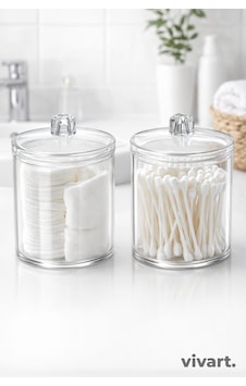 Vivart Şeffaf Pamukluk & Kulak Çubuğu Kabı 2 Li Set Banyo Düzenleyici Organizer Şeffaf Vivart Şeffaf Pamukluk & Kulak Çubuğu Kabı 2 Li Set Banyo Düzenleyici Organizer Şeffaf