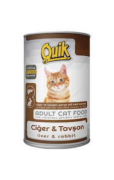 Quik Ciğerli ve Tavşanlı Konserve Yetişkin Kedi Maması 415 G Quik Ciğerli ve Tavşanlı Konserve Yetişkin Kedi Maması 415 G