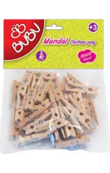 Bu-bu Hs0004 Ahşap Mandal 3cm 40 Lı Natural