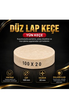 Düz Lap Keçe - Dıç Çap 100 Mm 000 Açık Krem Düz Lap Keçe - Dıç Çap 100 Mm 000 Açık Krem