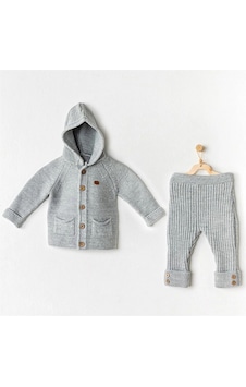 Andywawa Unisex Bebek Triko 2'li Takım Gri Melanj Ac24335 Andywawa Unisex Bebek Triko 2'li Takım Gri Melanj Ac24335