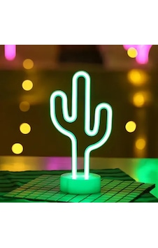 Neon Işıklı Kaktüs Masa Gece Lambası Sarı Neon Işıklı Kaktüs Masa Gece Lambası Sarı