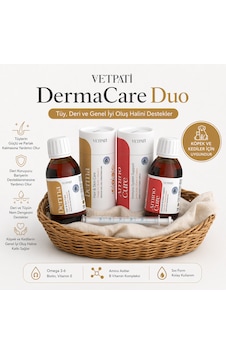 Vetpati Dermacare Duo Kedi Köpek Aminoasit & Vitamin Kompleksi + Deri & Tüy Destek Şurup Parlak Tüy, Sağlıklı Cilt Ve Genel Bakım Seti Vetpati Dermacare Duo Kedi Köpek Aminoasit & Vitamin Kompleksi + Deri & Tüy Destek Şurup Parlak Tüy, Sağlıklı Cilt Ve Genel Bakım Seti