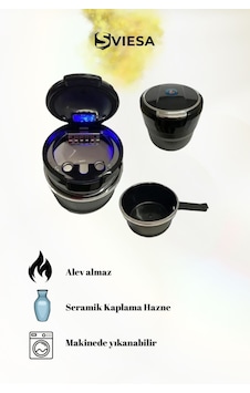 Araç İçi Mavi Işıklı Porselen Küllük Bardaklıklı Gümüş Renk Havalandırma Tip Kapaklı Araç İçi Mavi Işıklı Porselen Küllük Bardaklıklı Gümüş Renk Havalandırma Tip Kapaklı