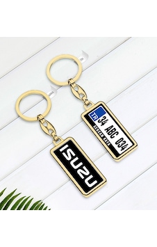 Kişiye Özel Plakalı Isuzu Logolu Çift Taraflı Gold Krom Anahtarlı N11.15278 Kişiye Özel Plakalı Isuzu Logolu Çift Taraflı Gold Krom Anahtarlı N11.15278
