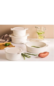 Porland Cookland Isıya Dayanıklı Beyaz Tencere Takımı 6 Parça Porland Cookland Isıya Dayanıklı Beyaz Tencere Takımı 6 Parça