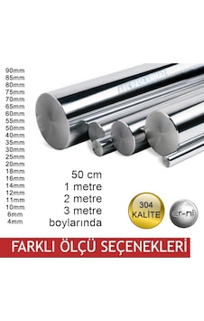 Paslanmaz Krom Çubuk (Dolu Mil) 304 Kalite (Boy Ve Çap Seçeneği) Paslanmaz Krom Çubuk (Dolu Mil) 304 Kalite (Boy Ve Çap Seçeneği)