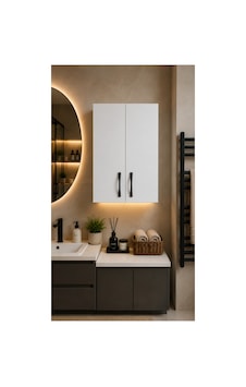 Selen Çift Kapaklı Banyo Üst Dolabı 2 Bölmeli Duvara Monte Banyo Dolabı Beyaz 60x30x60 Cm Beyaz Beyaz Selen Çift Kapaklı Banyo Üst Dolabı 2 Bölmeli Duvara Monte Banyo Dolabı Beyaz 60x30x60 Cm Beyaz Beyaz