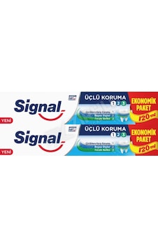 Signal Diş Macunu Üçlü Koruma 120 Ml + 120 Ml 2'li Signal Diş Macunu Üçlü Koruma 120 Ml + 120 Ml 2'li