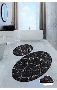 Chilai Home Marble Djt 2 Lı Set Banyo Halısı, Paspas Siyah Chilai Home Marble Djt 2 Lı Set Banyo Halısı, Paspas Siyah