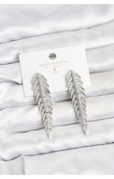 Mey İthalat Pirinç Gümüş Renk Balık Sırtı Model Zirkon Taşlı Kadın Küpe çok renkli Mey İthalat Pirinç Gümüş Renk Balık Sırtı Model Zirkon Taşlı Kadın Küpe çok renkli