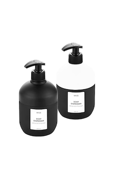 Qlux C-00519 No-05 Cool Cam Sıvı Sabunluk 425 Ml - Siyah Beyaz- 12'li Paket
