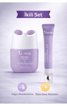 Queen İkili Cilt Bakım Seti Peptide Vitamin E Yüz Kremi + Peptide & Hyaluronik Asit Göz Altı Serumu Nemlendirici, Anti-aging & Queen İkili Cilt Bakım Seti Peptide Vitamin E Yüz Kremi + Peptide & Hyaluronik Asit Göz Altı Serumu Nemlendirici, Anti-aging &